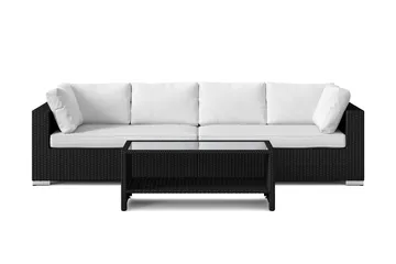 Bahamas utesoffa 4-sits med bord och hylla - Svart - Utemöbler & utemiljö - Loungemöbler - Loungeset & loungegrupp