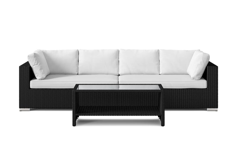 Bahamas utesoffa 4-sits med bord och hylla - Svart - Utemöbler & utemiljö - Loungemöbler - Loungeset & loungegrupp