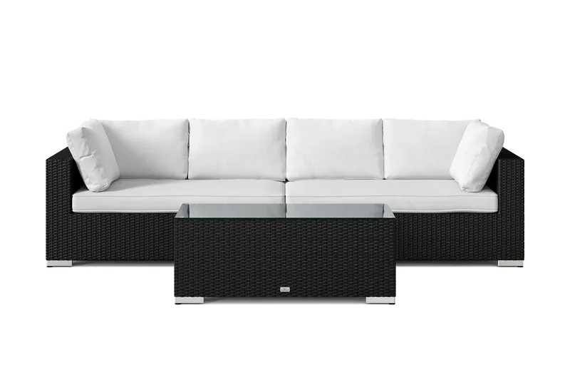Bahamas utesoffa 4-sits med bord - Svart - Utemöbler & utemiljö - Loungemöbler - Loungeset & loungegrupp
