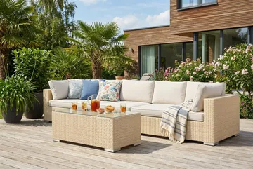 Bahamas utesoffa 5-sits med bord - Beige - Utemöbler & utemiljö - Loungemöbler - Loungeset & loungegrupp