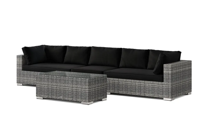 Bahamas utesoffa 5-sits med bord, Grå