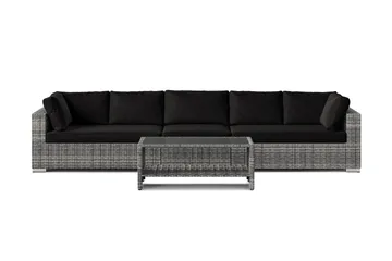 Bahamas utesoffa 5-sits med bord och hylla - Grå - Utemöbler & utemiljö - Loungemöbler - Loungeset & loungegrupp