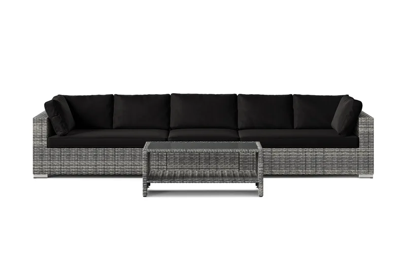 Bahamas utesoffa 5-sits med bord och hylla - Grå - Utemöbler & utemiljö - Loungemöbler - Loungeset & loungegrupp