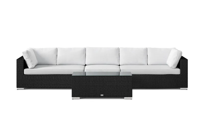 Bahamas utesoffa 5-sits med bord - Svart - Utemöbler & utemiljö - Loungemöbler - Loungeset & loungegrupp