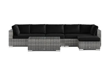 Bahamas utomhus divansoffa 6-sits med vändbar divan och bord - Grå - Utemöbler & utemiljö - Loungemöbler - Loungeset & loungegrupp