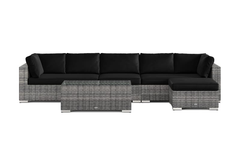 Bahamas utomhus divansoffa 6-sits med vändbar divan och bord - Grå - Utemöbler & utemiljö - Loungemöbler - Loungeset & loungegrupp