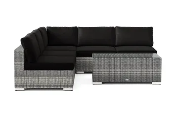 Bahamas utomhus hörnsoffa 5-sits vändbar med öppet avslut och bord - Grå - Utemöbler & utemiljö - Loungemöbler - Loungeset & loungegrupp