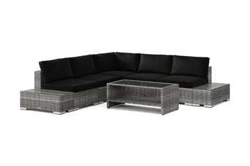 Bahamas utomhus hörnsoffa 5-sits vändbar med öppet avslut och bord med hylla - Grå - Utemöbler & utemiljö - Loungemöbler - Loungeset & loungegrupp