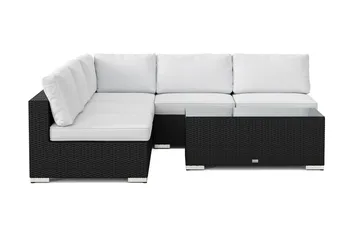 Bahamas utomhus hörnsoffa 5-sits vändbar med öppet avslut och bord - Svart - Utemöbler & utemiljö - Loungemöbler - Loungeset & loungegrupp