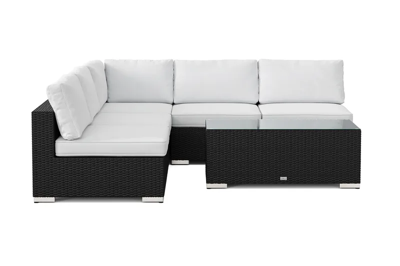Bahamas utomhus hörnsoffa 5-sits vändbar med öppet avslut och bord - Svart - Utemöbler & utemiljö - Loungemöbler - Loungeset & loungegrupp