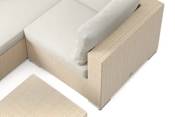 Bahamas utomhus hörnsoffa 5-sits vändbar med bord - Beige - Utemöbler & utemiljö - Loungemöbler - Loungeset & loungegrupp