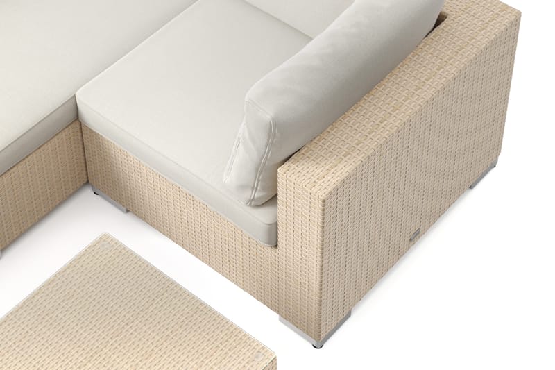 Bahamas utomhus hörnsoffa 5-sits vändbar med bord - Beige - Utemöbler & utemiljö - Loungemöbler - Loungeset & loungegrupp