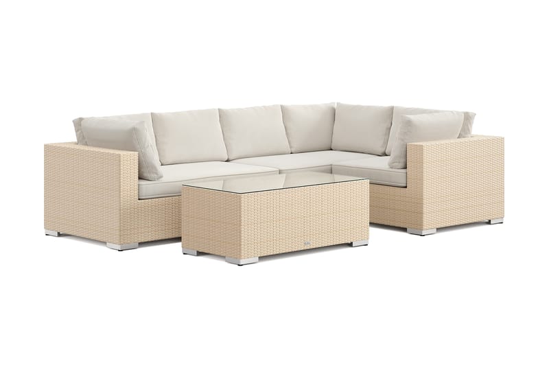 Bahamas utomhus h örnsoffa 5-sits vändbar med bord, Beige