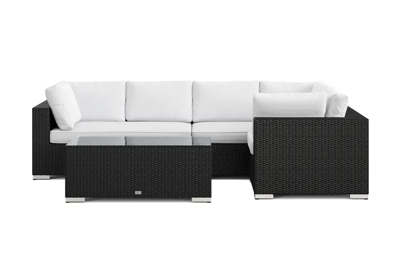 Bahamas utomhus hörnsoffa 5-sits vändbar med bord - Svart - Utemöbler & utemiljö - Loungemöbler - Loungeset & loungegrupp