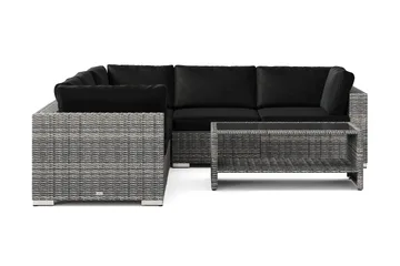 Bahamas utomhus hörnsoffa 5-sits vändbar och bord med hylla - Grå - Utemöbler & utemiljö - Loungemöbler - Loungeset & loungegrupp