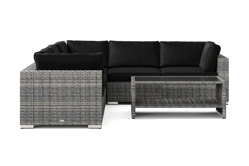 Bahamas utomhus hörnsoffa 5-sits vändbar och bord med hylla - Grå - Utemöbler & utemiljö - Loungemöbler - Loungeset & loungegrupp