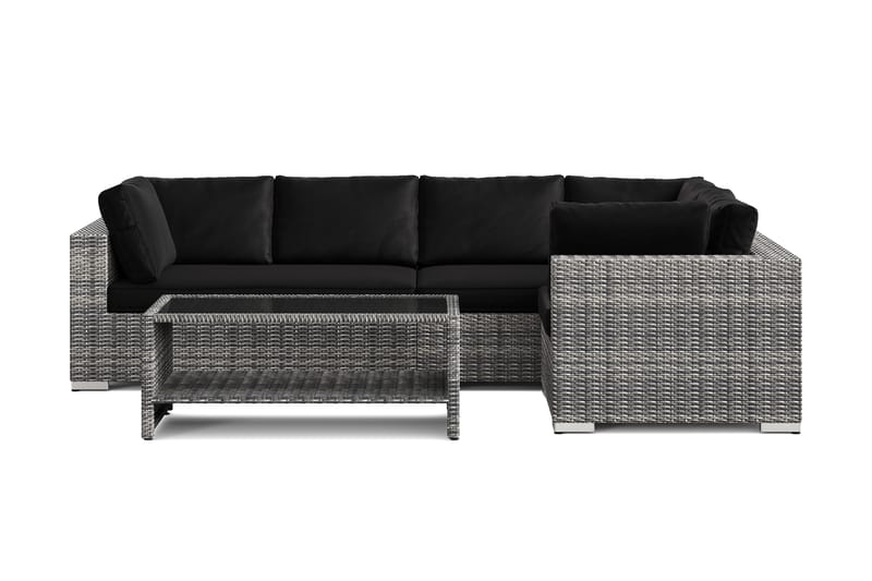 Bahamas utomhus hörnsoffa 5-sits vändbar och bord med hylla - Grå - Utemöbler & utemiljö - Loungemöbler - Loungeset & loungegrupp