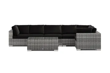 Bahamas utomhus hörnsoffa 6-sits vändbar med bord - Grå - Utemöbler & utemiljö - Loungemöbler - Loungeset & loungegrupp
