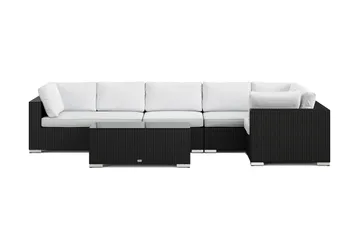 Bahamas utomhus hörnsoffa 6-sits vändbar med bord - Svart - Utemöbler & utemiljö - Loungemöbler - Loungeset & loungegrupp