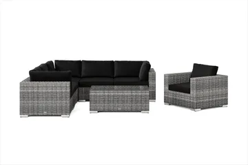 Bahamas utomhus hörnsoffa 6-sits vändbar med fåtölj och bord - Grå - Utemöbler & utemiljö - Loungemöbler - Loungeset & loungegrupp