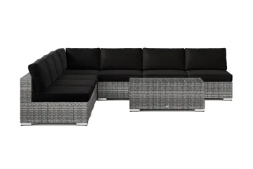 Bahamas utomhus hörnsoffa 7-sits vändbar med öppet avslut och bord - Grå - Utemöbler & utemiljö - Loungemöbler - Loungeset & loungegrupp