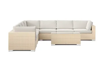 Bahamas utomhus hörnsoffa 7-sits vändbar med bord - Beige - Utemöbler & utemiljö - Loungemöbler - Loungeset & loungegrupp