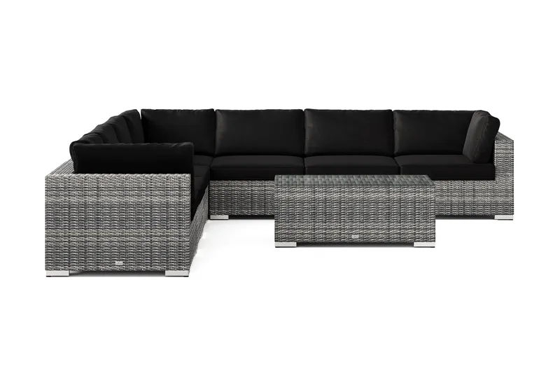 Bahamas utomhus hörnsoffa 7-sits vändbar med bord - Grå - Utemöbler & utemiljö - Loungemöbler - Loungeset & loungegrupp