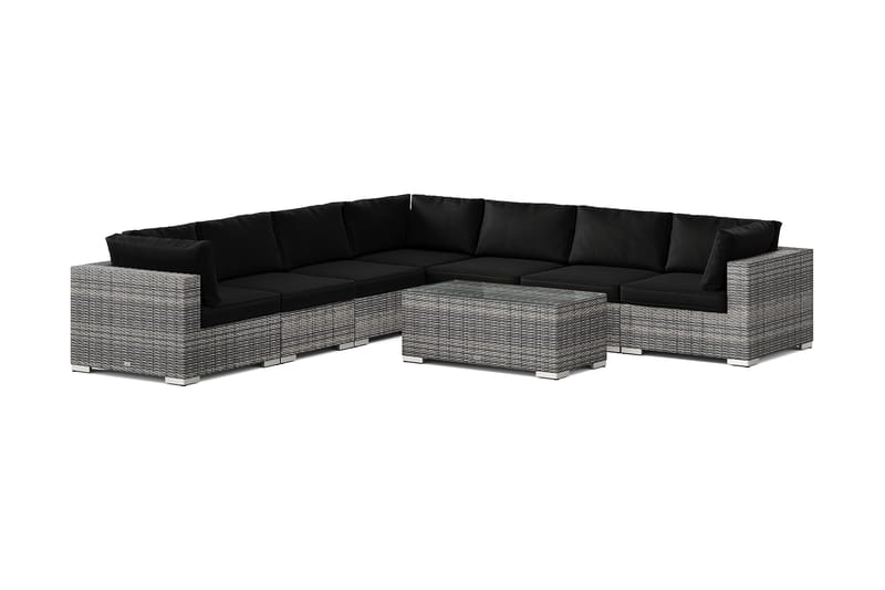 Bahamas utomhus hörnsoffa 7-sits vändbar med bord, Grå