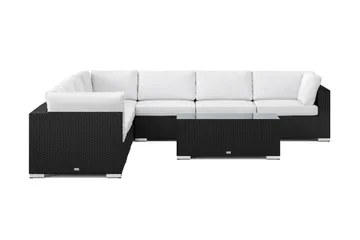 Bahamas utomhus hörnsoffa 7-sits vändbar med bord - Svart - Utemöbler & utemiljö - Loungemöbler - Loungeset & loungegrupp