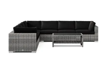 Bahamas utomhus hörnsoffa 7-sits vändbar och bord med hylla - Grå - Utemöbler & utemiljö - Loungemöbler - Loungeset & loungegrupp
