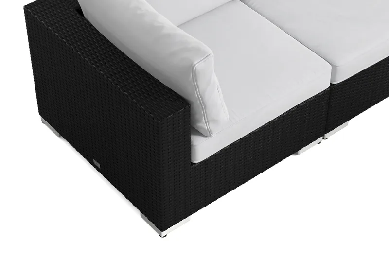 Bahamas utomhus hörnsoffa 8-sits vändbar med fåtölj och bord med hylla - Svart - Utemöbler & utemiljö - Loungemöbler - Loungeset & loungegrupp