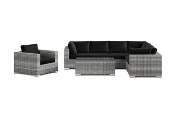 Bahamas utomhus L-soffa höger 7-sits med fåtölj och bord - Grå - Utemöbler & utemiljö - Loungemöbler - Loungeset & loungegrupp
