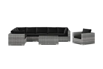 Bahamas utomhus L-soffa höger 8-sits med fåtölj och bord - Grå - Utemöbler & utemiljö - Loungemöbler - Loungeset & loungegrupp