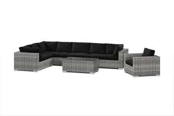 Bahamas utomhus L-soffa höger 8-sits med fåtölj och bord