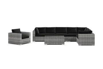 Bahamas utomhus L-soffa höger 8-sits med fåtölj och bord - Grå - Utemöbler & utemiljö - Loungemöbler - Loungeset & loungegrupp