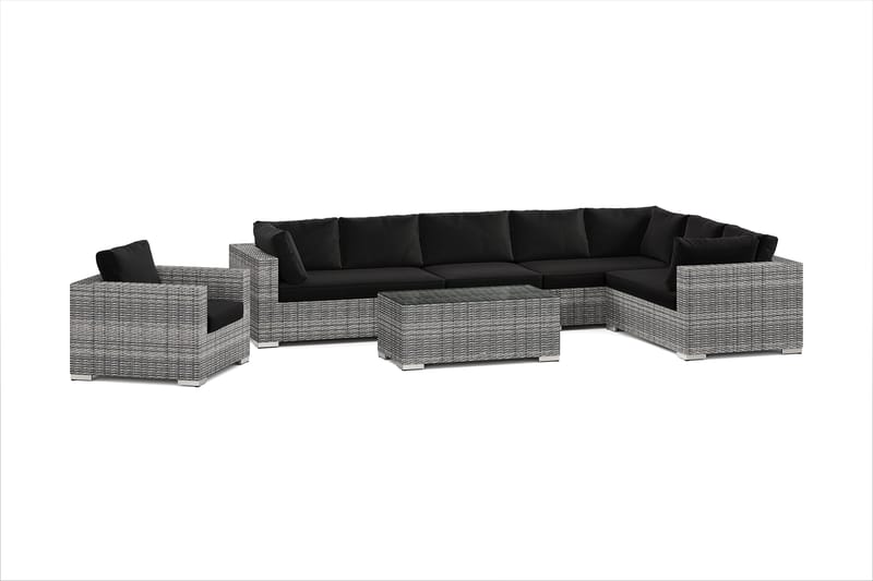 Bahamas utomhus L-soffa höger 8-sits med fåtölj och bord - Grå - Utemöbler & utemiljö - Loungemöbler - Loungeset & loungegrupp
