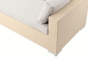 Bahamas utomhus L-soffa vänster 7-sits med fåtölj och bord med hylla - Beige - Utemöbler & utemiljö - Loungemöbler - Loungeset & loungegrupp