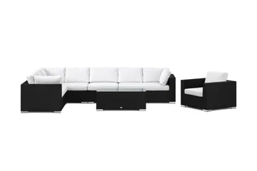 Bahamas utomhus L-soffa vänster 8-sits med fåtölj och bord - Svart - Utemöbler & utemiljö - Loungemöbler - Loungeset & loungegrupp