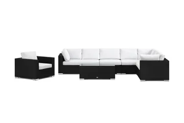 Bahamas utomhus L-soffa vänster 8-sits med fåtölj och bord - Svart - Utemöbler & utemiljö - Loungemöbler - Loungeset & loungegrupp