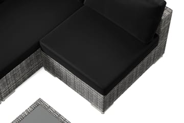 Bahamas utomhus loungegrupp 5-sits med vändbar schäslong och bord med hylla - Grå - Utemöbler & utemiljö - Loungemöbler - Loungeset & loungegrupp