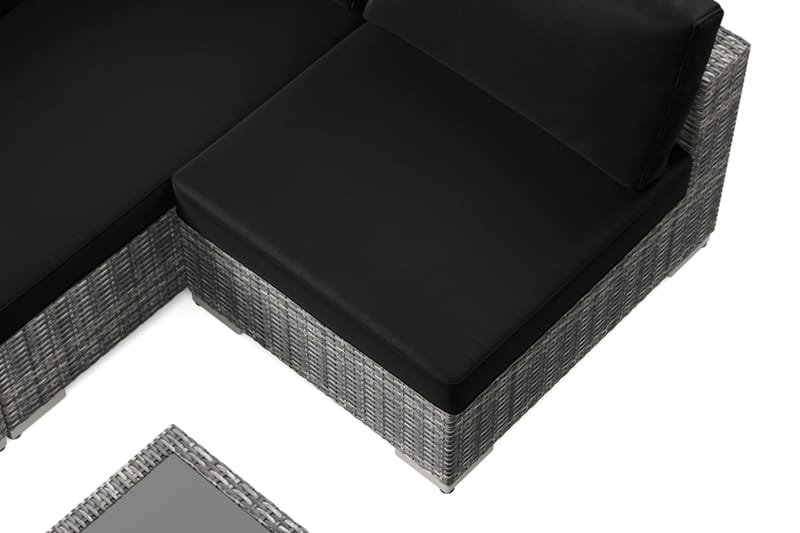 Bahamas utomhus loungegrupp 5-sits med vändbar schäslong och bord med hylla - Grå - Utemöbler & utemiljö - Loungemöbler - Loungeset & loungegrupp