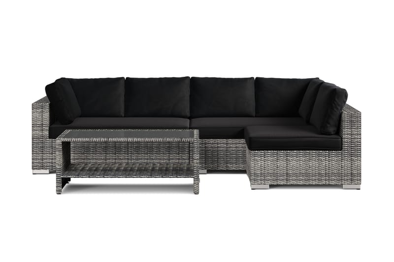 Bahamas utomhus loungegrupp 5-sits med vändbar schäslong och bord med hylla - Grå - Utemöbler & utemiljö - Loungemöbler - Loungeset & loungegrupp