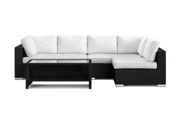 Bahamas utomhus loungegrupp 5-sits med vändbar schäslong och bord med hylla - Svart - Utemöbler & utemiljö - Loungemöbler - Loungeset & loungegrupp