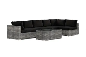 Bahamas utomhus loungegrupp 6-sits med vändbar schäslong och bord - Grå - Utemöbler & utemiljö - Loungemöbler - Loungeset & loungegrupp