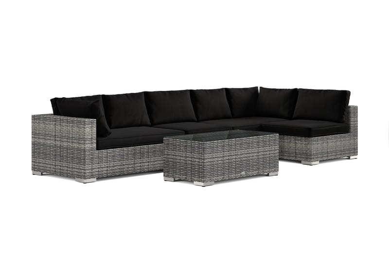 Bahamas utomhus loungegrupp 6-sits med vändbar schäslong och bord - Grå - Utemöbler & utemiljö - Loungemöbler - Loungeset & loungegrupp