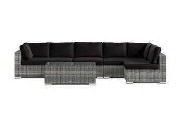 Bahamas utomhus loungegrupp 6-sits med vändbar schäslong och bord - Grå - Utemöbler & utemiljö - Loungemöbler - Loungeset & loungegrupp