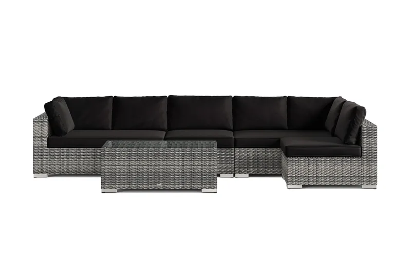 Bahamas utomhus loungegrupp 6-sits med vändbar schäslong och bord - Grå - Utemöbler & utemiljö - Loungemöbler - Loungeset & loungegrupp