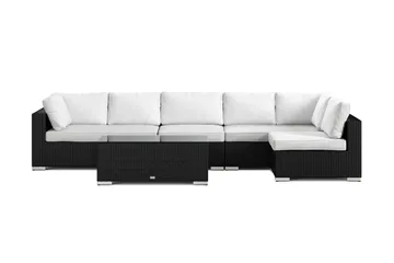 Bahamas utomhus loungegrupp 6-sits med vändbar schäslong och bord - Svart - Utemöbler & utemiljö - Loungemöbler - Loungeset & loungegrupp