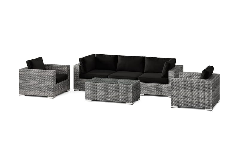 Bahamas utomhus soffgrupp 5-sits med två fåtöljer och bord, Grå