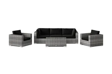 Bahamas utomhus soffgrupp 5-sits med två fåtöljer och bord - Grå - Utemöbler & utemiljö - Loungemöbler - Loungeset & loungegrupp
